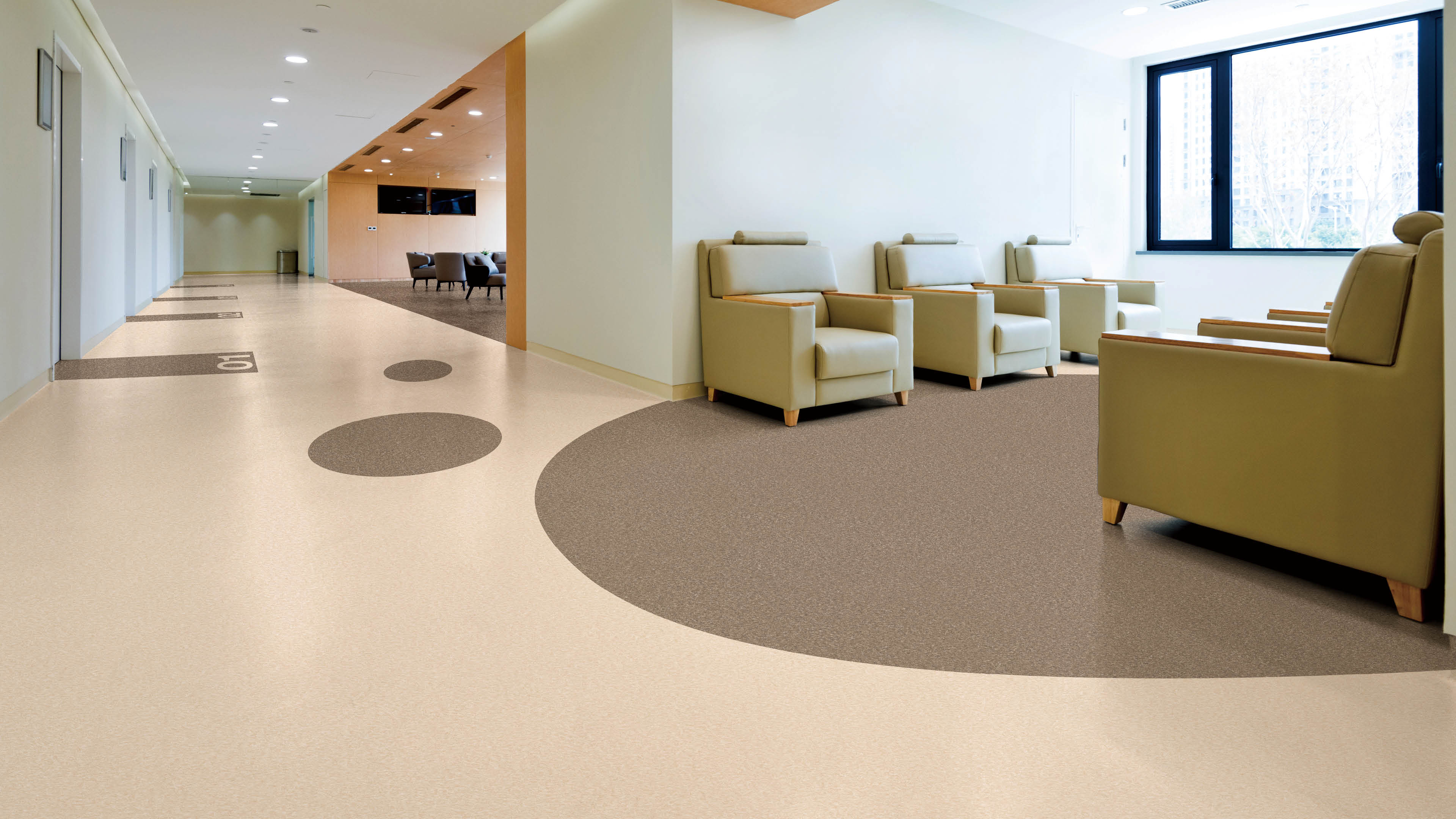 Armchairs in hospital rest area 